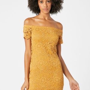 Mustard Yellow Lace Dress- Size L ( preowned)